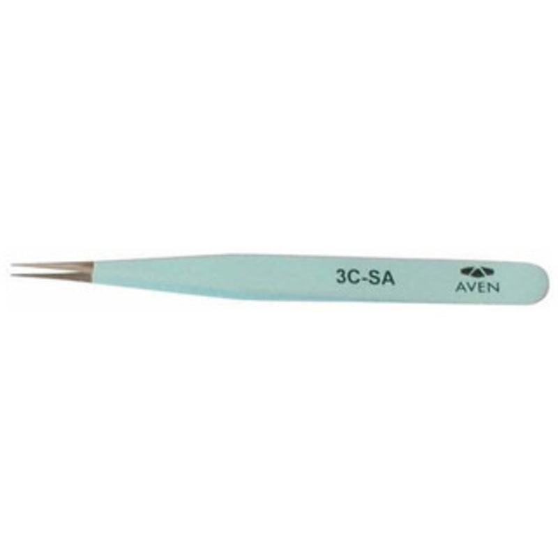 Aven E-Z Pik Precision Tweezers 18056EZF, 3C-SA Pattern, Light Blue - 90-987-9