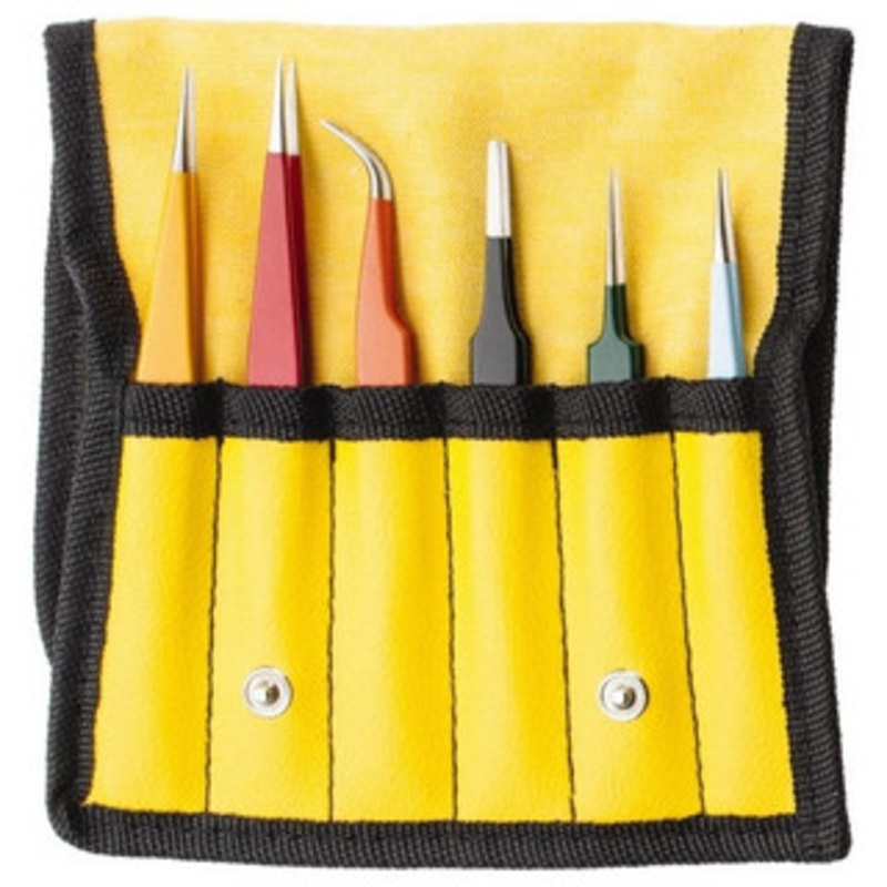 Aven E-Z Pik Precision Tweezers Set 18480EZF, 6 Pieces - 90-990-3