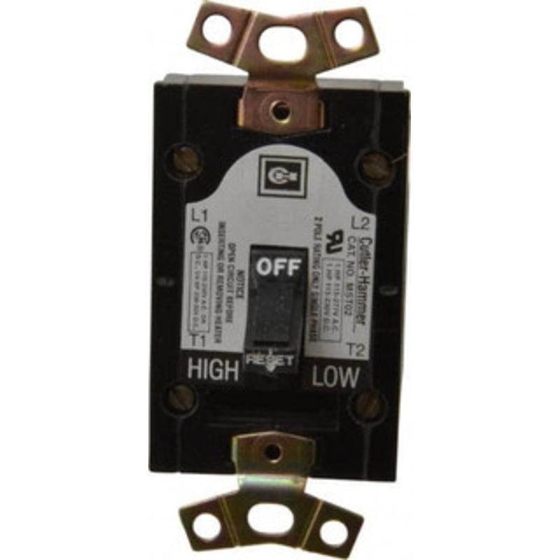 Eaton Cutler-Hammer 2 Poles, 0.4 to 16 Amp, NEMA, Open Toggle Manual Motor Starter 43.2mm Wide x 40.1mm Deep x 96.8mm High, 1 hp at 120/240 V, 1 hp at 277 V & 1/4 hp at 32 V, CSA Certified & UL Listed MST02 - 01259670