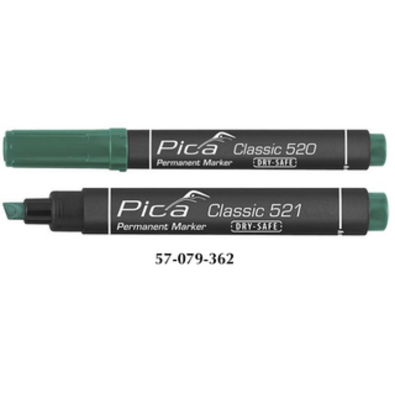 Pica Classic 520 - Permanent Marker, Bullet Tip, Green - 520/36