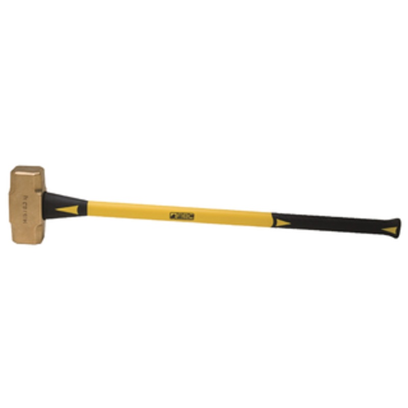 ABC Hammers Brass Sledge Hammer 33 Fiberglass Handle, 2-3/4 Face Diameter, 14 lbs. Head Weight, 37 OAL - ABC14BF