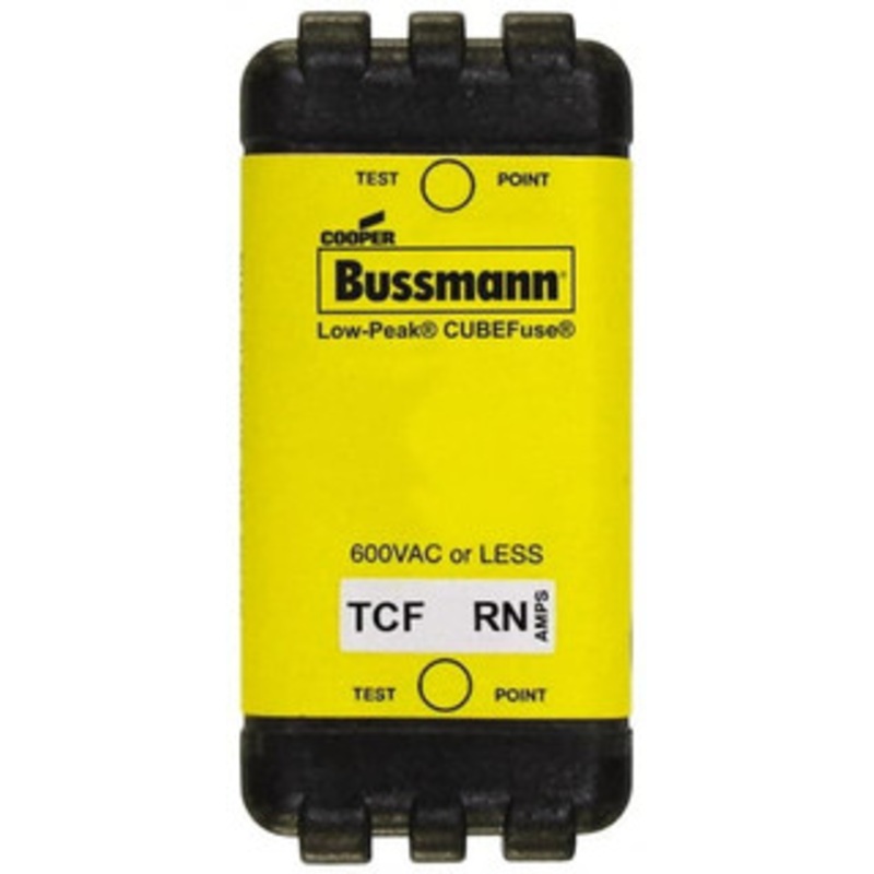 Bussmann 300 VDC & 600 VAC, 3 Amp, Time Delay General Purpose Fuse Plug-in Mount, 47.75mm OAL, 100 at DC, 200 (CSA RMS), 300 (UL RMS) kA Rating TCF3RN - 91700625