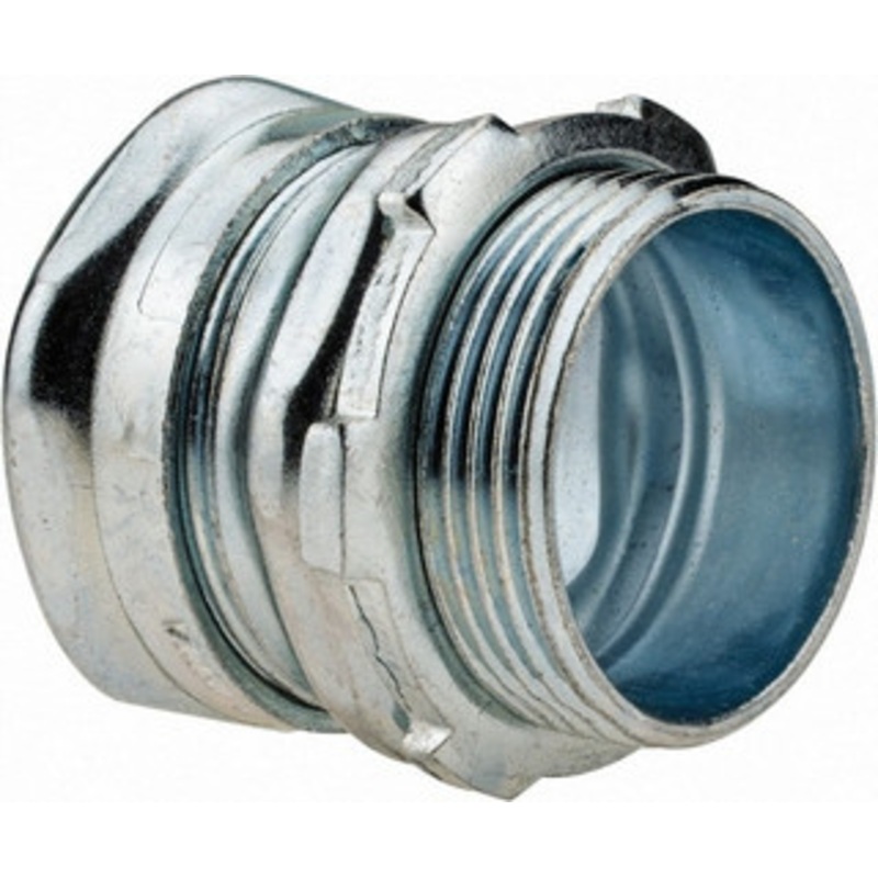 Crouse-Hinds 1-1/4 Trade EMT Conduit Connector Steel, Noninsulated, Straight Connector, Compression Connection 653 - 04518783