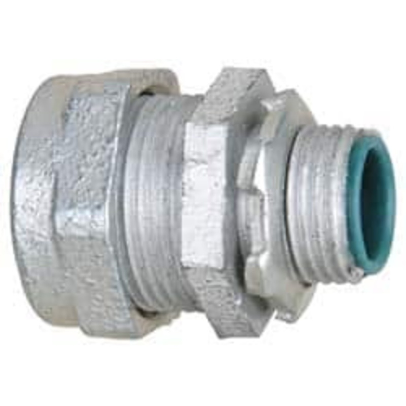 Crouse-Hinds 1/2 Trade Rigid/Intermediate (IMC) Conduit Connector Malleable Iron, Insulated, Straight Connector, Compression Connection CPR11 - 04504742