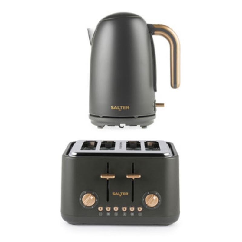 Pebble Kettle & Toaster Set  Charcoal