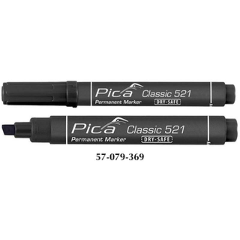 Pica Classic 521 - Permanent Marker, Chisel Tip, Black - 521/46