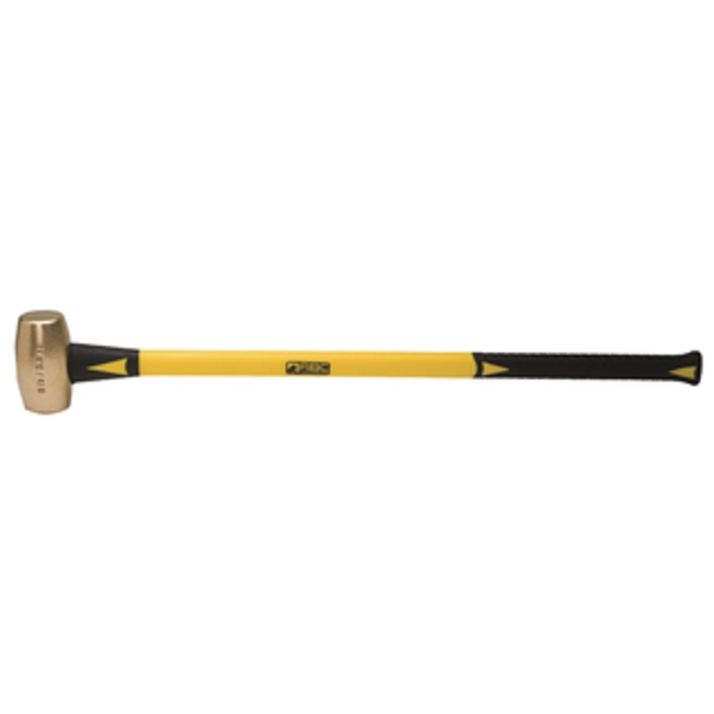 ABC Hammers Brass Sledge Hammer 33 Fiberglass Handle, 2-3/8 Face Diameter, 8 lbs. Head Weight, 36 OAL - ABC8BF