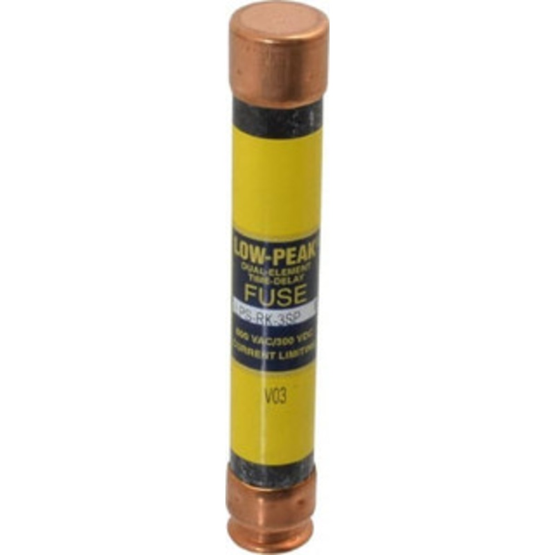 Bussmann 300 VDC, 600 VAC, 3 Amp, Time Delay General Purpose Fuse Fuse Holder Mount, 127mm OAL, 100 at DC, 300 at AC (RMS) kA Rating, 13/16 Diam LPS-RK-3SP - 74973298