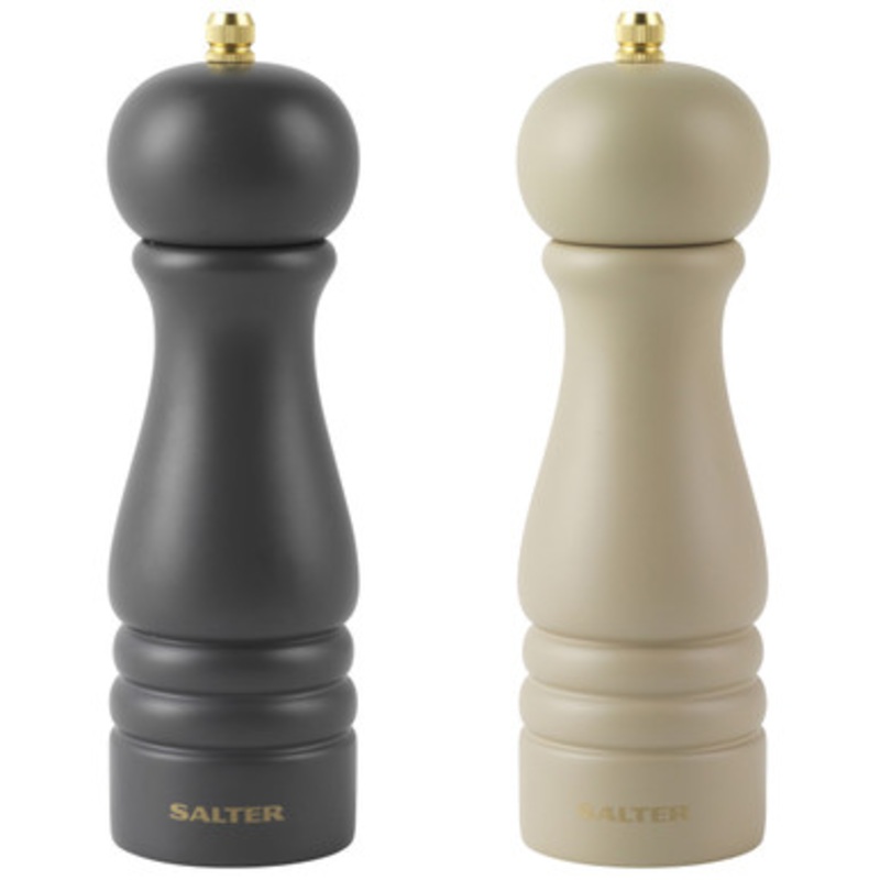 Olea Salt & Pepper Mill Set - Beige/Charcoal