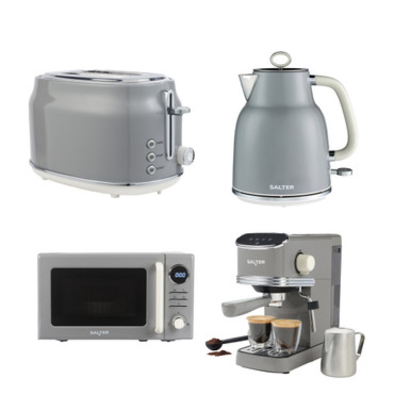 Retro Grey Kitchen Set - 2-Slice Toaster