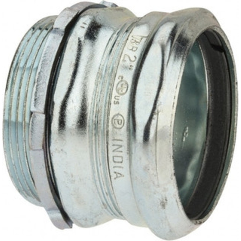 Thomas & Betts 2 Trade EMT Conduit Connector Steel, Noninsulated, Straight Connector, Compression Connection 5621 - 54057757