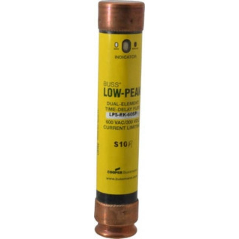 Bussmann 300 VDC, 600 VAC, 60 Amp, Time Delay General Purpose Fuse Fuse Holder Mount, 5-1/2 OAL, 100 at DC, 300 at AC (RMS) kA Rating, 26.92mm Diam LPS-RK-60SPI - 40273062