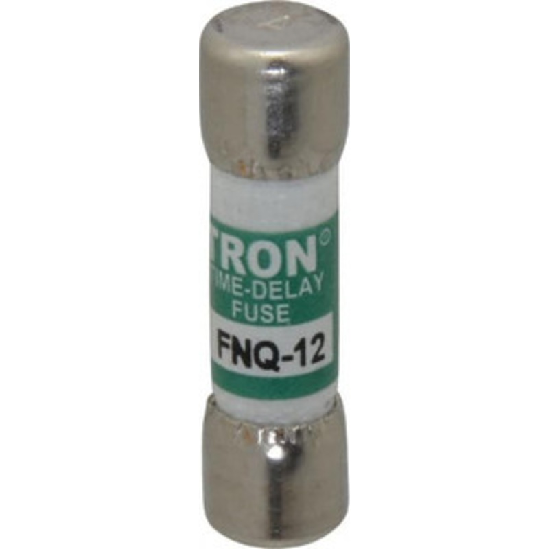 Bussmann 500 VAC, 12 Amp, Time Delay General Purpose Fuse Fuse Holder Mount, 1-1/2 OAL, 10 at AC kA Rating, 13/32 Diam FNQ-12 - 75915298