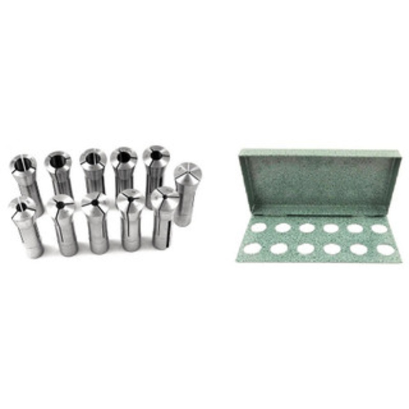 Precise 11 Piece R8 Collet Set & 12 Piece Collet Rack - 4951-0008