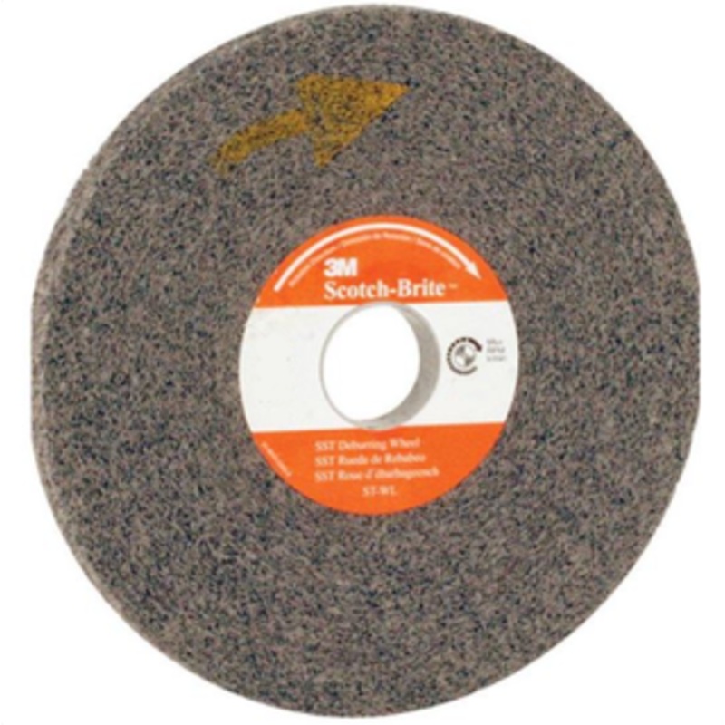 3M Scotch-Brite SST Deburring Wheel, 6 Dia., Max RPM 6,000