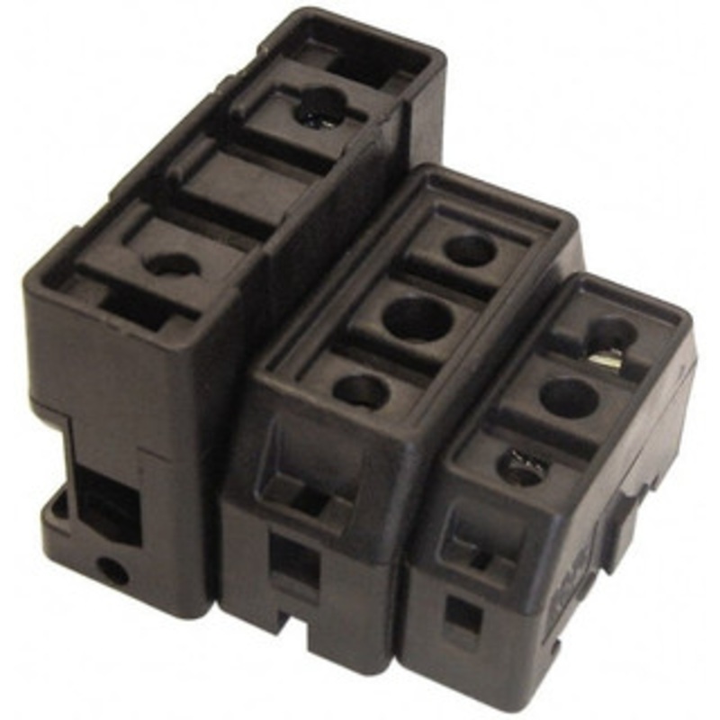 Bussmann 1 Pole, 600 VAC/VDC, 60 Amp, DIN Rail Mount Fuse Holder Compatible with CF, J Class, 1.03 Inch Wide Fuse TCFH60N - 91700104