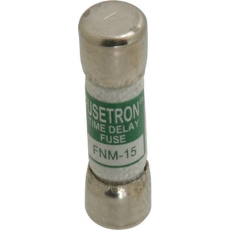 Bussmann 250 VAC, 15 Amp, Time Delay General Purpose Fuse Fuse Holder Mount, 1-1/2 OAL, 10 at AC kA Rating, 13/32 Diam FNM-15 - 76636455