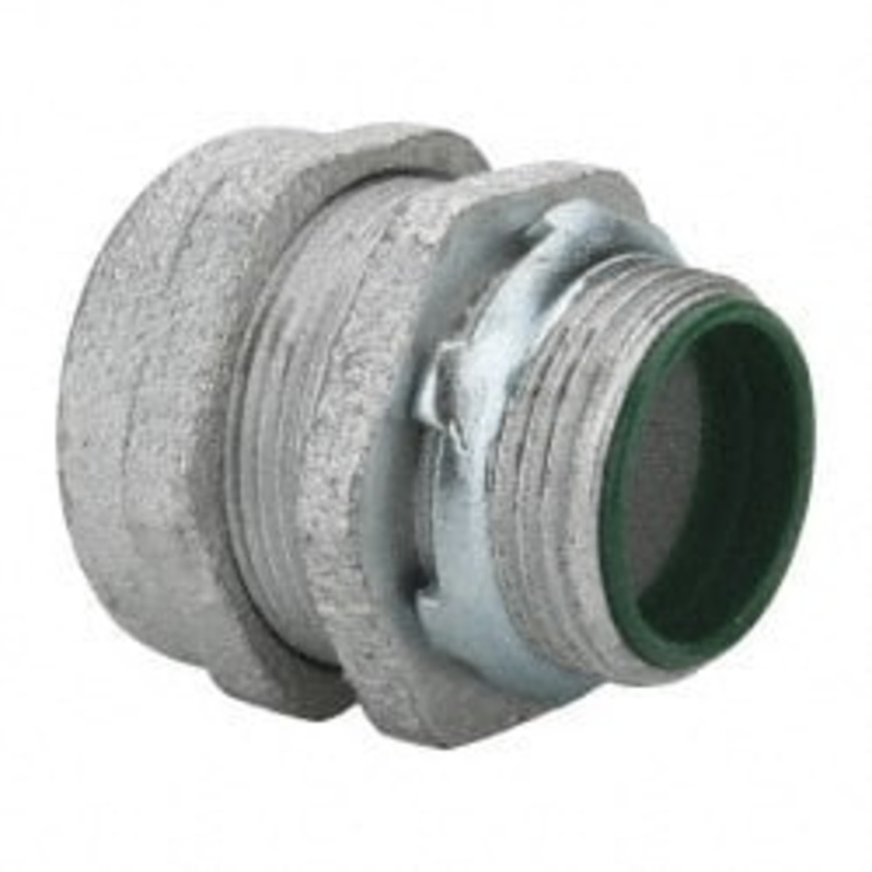 Crouse-Hinds 1 Trade Rigid/Intermediate (IMC) Conduit Connector Malleable Iron, Insulated, Straight Connector, Compression Connection CPR13 - 04504767