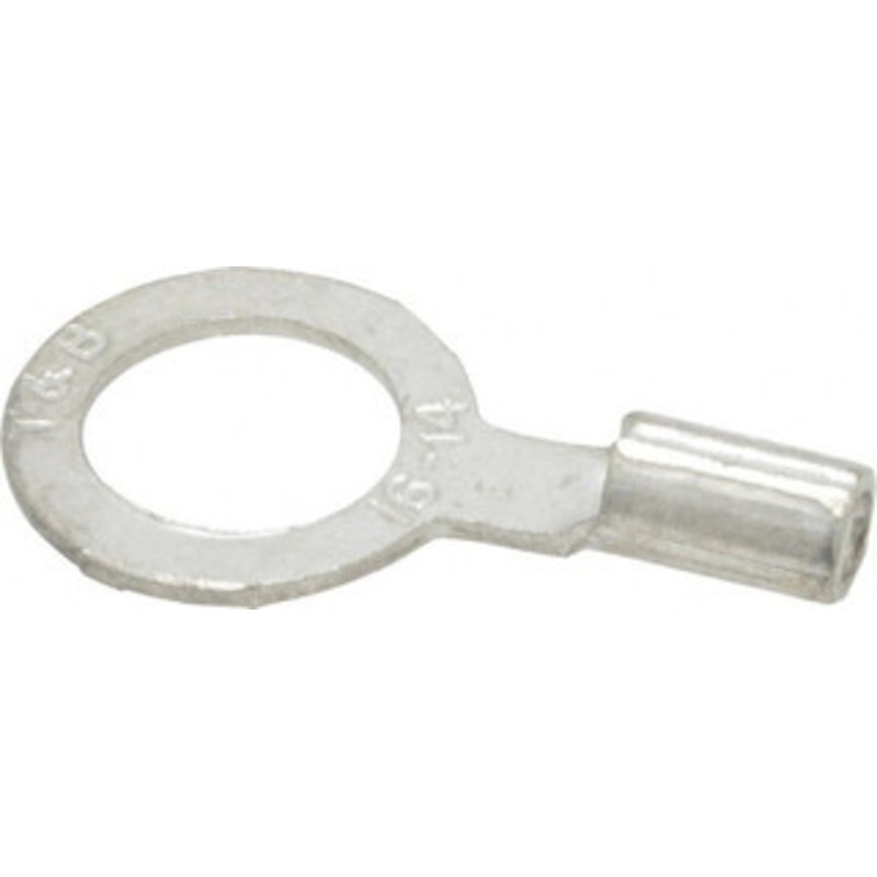 Thomas & Betts 18-14 AWG Noninsulated Crimp Connection D Shaped Ring Terminal 5/16 Stud, 0.93 OAL x 1/2 Wide, Tin Plated Copper Contact B14-516 - 54064209