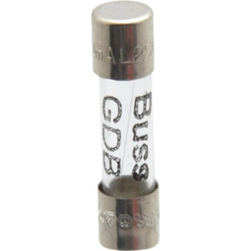 Bussmann 250 VAC, 32 VDC, 0.63 Amp, Fast-Acting Miniature Glass Fuse 20mm OAL, 5mm Diam GDB-630MA - 84680925