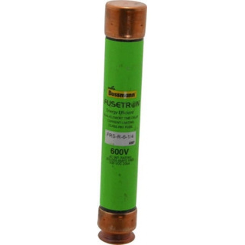 Bussmann 300 VDC, 600 VAC, 6.25 Amp, Time Delay General Purpose Fuse Fuse Holder Mount, 127mm OAL, 20 at DC, 200 (RMS) kA Rating, 13/16 Diam FRS-R-6-1/4 - 75908939