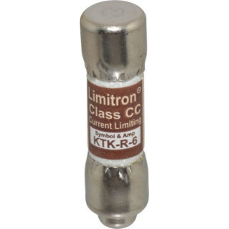 Bussmann 600 VAC, 6 Amp, Fast-Acting General Purpose Fuse Fuse Holder Mount, 1-1/2 OAL, 200 at AC (RMS) kA Rating, 13/32 Diam KTK-R-6 - 74760463