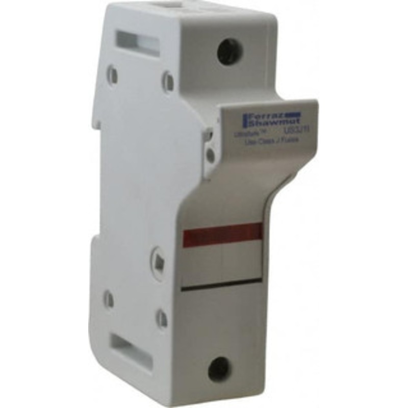 Ferraz Shawmut 1 Pole, 600 VAC/VDC, 30 Amp, DIN Rail Mount Fuse Holder Compatible with J Class, 58mm Long x 1.28 Inch Wide and 22mm Diameter Fuse US3J1I - 02673374