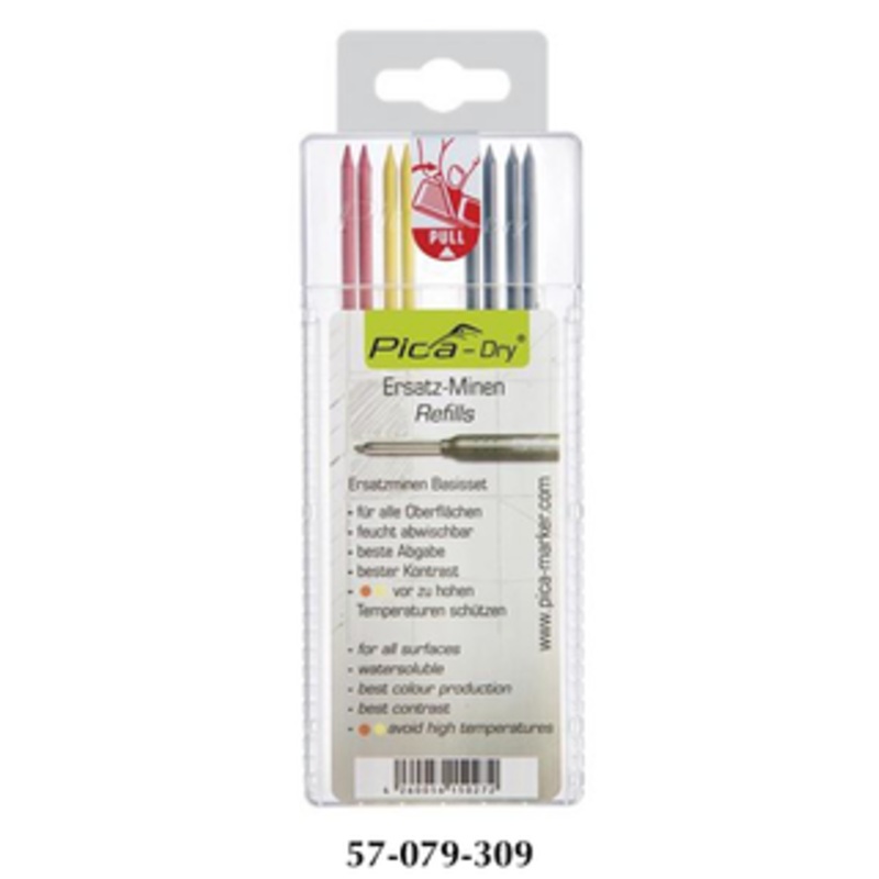 Pica DRY Water-Soluable Refill Leads, Assorted Colors - 4020/SB