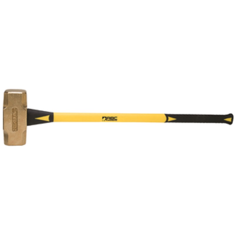ABC Hammers Brass Sledge Hammer 33 Fiberglass Handle, 3 Face Diameter, 20 lbs. Head Weight, 37 OAL - ABC20BF