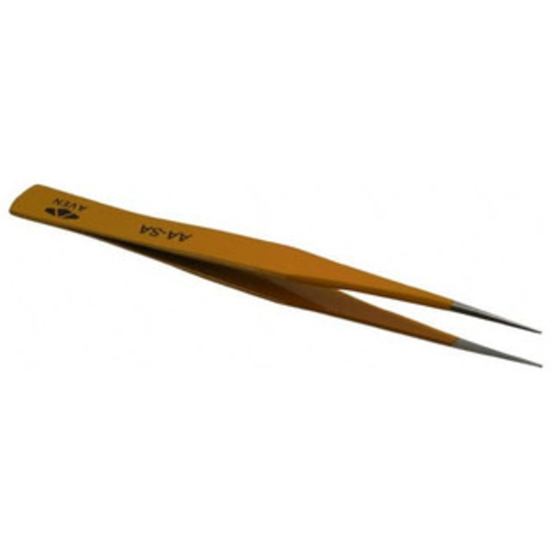 Aven E-Z Pik Precision Tweezers 18013EZF, AA-SA Pattern, Yellow - 90-984-6