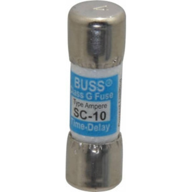 Bussmann 170 VDC, 600 VAC, 10 Amp, Time Delay Size Rejecting/NonRejecting Fuse Fuse Holder Mount, 1-5/16 OAL, 10 at DC, 100 at AC (RMS) kA Rating, 13/32 Diam SC-10 - 74700865