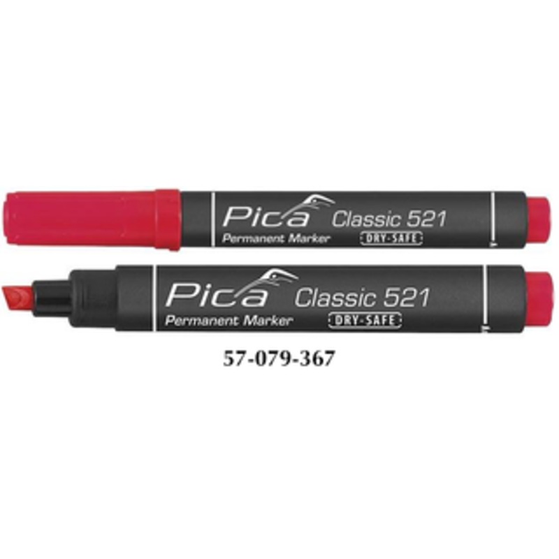 Pica Classic 521 - Permanent Marker, Chisel Tip, Red - 521/40