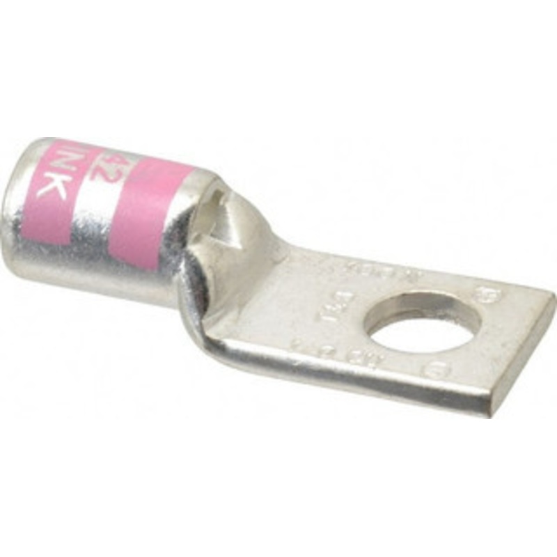Thomas & Betts 1/0 AWG Noninsulated Compression Connection Square Ring Terminal 3/8 Stud, 1.88 OAL x 3/4 Wide, Tin Plated Copper Contact 54109 - 54056726