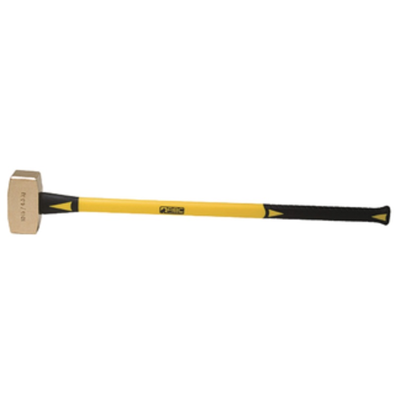 ABC Hammers Brass Sledge Hammer 33 Fiberglass Handle, 2-1/2 Face Diameter, 10 lbs. Head Weight, 36 OAL - ABC10BF
