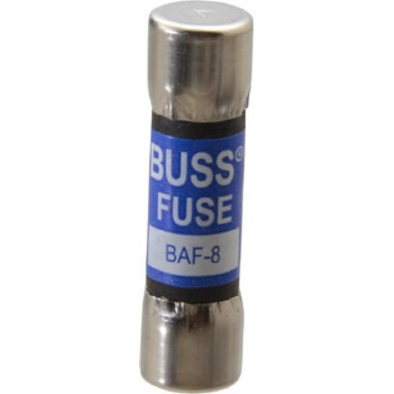 Bussmann 250 VAC, 8 Amp, Fast-Acting General Purpose Fuse Fuse Holder Mount, 1-1/2 OAL, 10 at 125 V kA Rating, 13/32 Diam BAF-8 - 74975475