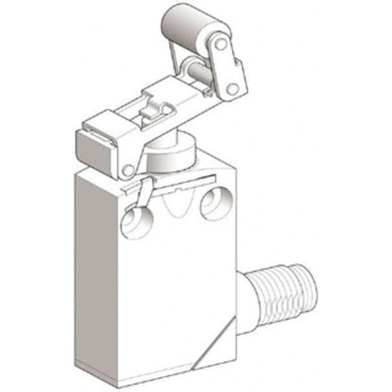Telemecanique Sensors SPDT, NC/NO, 240 VAC, 250 VDC, Screw Terminal, Roller Plunger Actuator, General Purpose Limit Switch 1, 2, 6, 12, 13, 4X, 6P NEMA Rating, IP66, IP67, IP68 IPR Rating XCMD2124M12 - 59759662