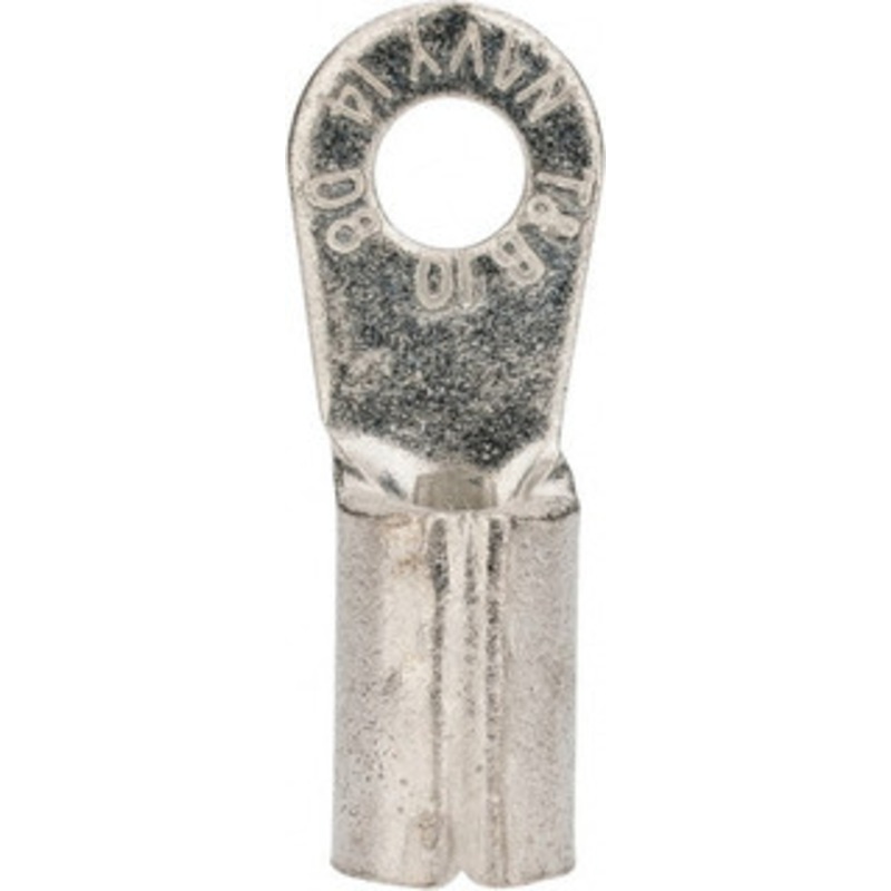 Thomas & Betts 8 AWG Noninsulated Crimp Connection Circular Ring Terminal #10 Stud, 1.09 OAL x 0.42 Wide, Tin Plated Copper Contact D8-10 - 54064308