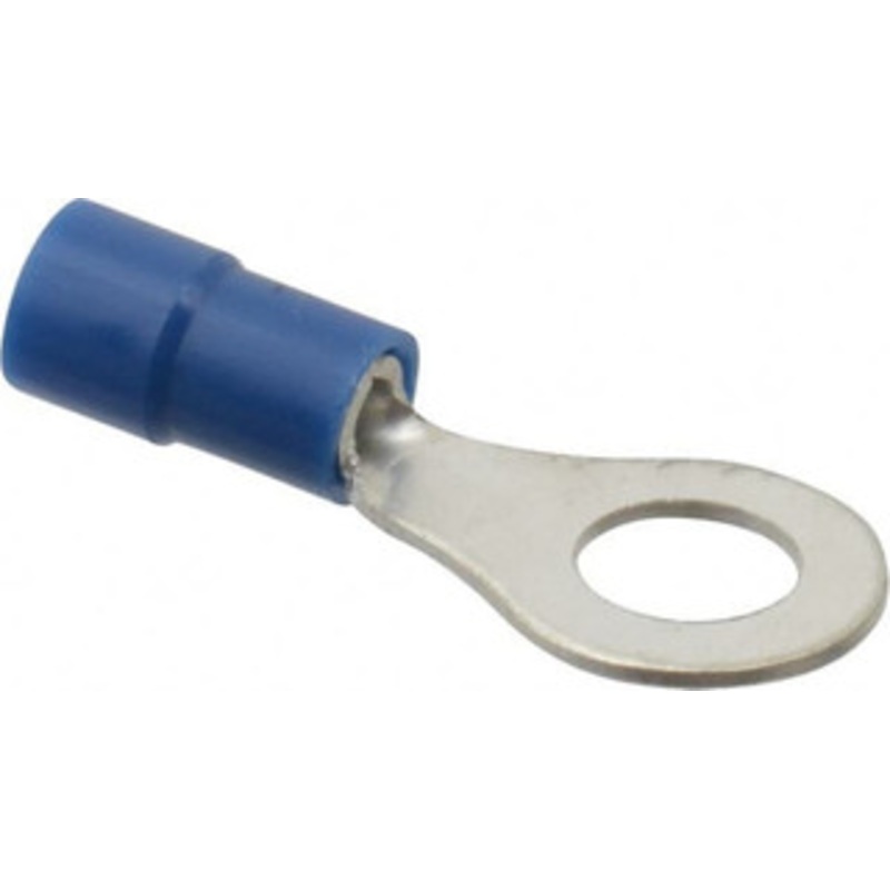 Thomas & Betts 16-14 AWG Partially Insulated Crimp Connection Circular Ring Terminal 1/4 Stud, 1.094 OAL x 0.472 Wide, Tin Plated Copper Contact TV14-14R-XV - 68886597