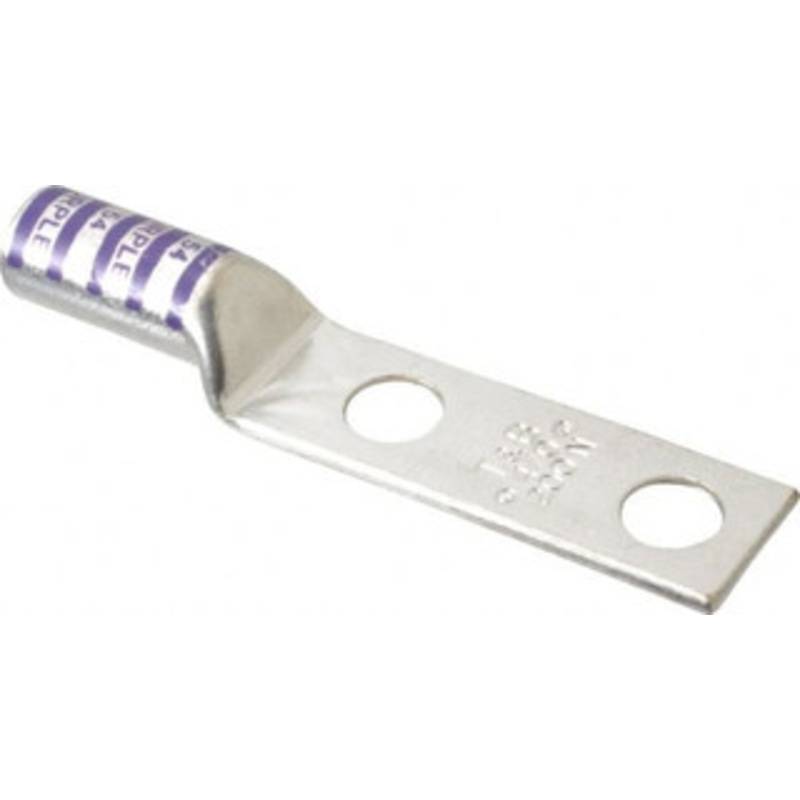 Thomas & Betts 4/0 AWG Noninsulated Compression Connection Rectangle Ring Terminal 1/2 Stud, 4.7 OAL x 1.03 Wide, Tin Plated Copper Contact 54866BE - 54059282