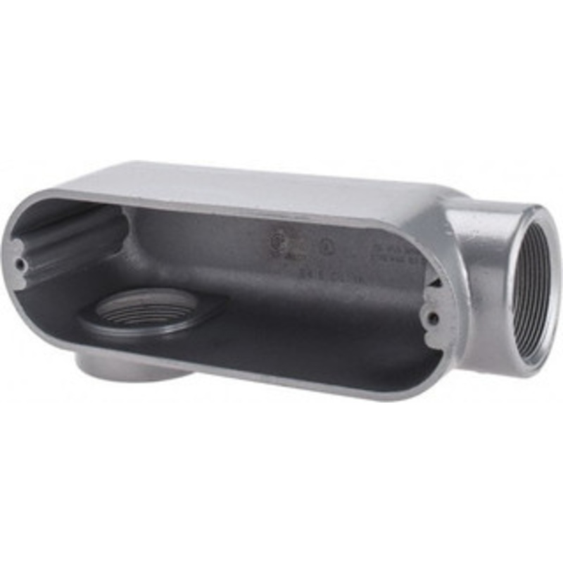 Thomas & Betts LR Body, 2 Trade, IMC, Rigid Aluminum Conduit Body Oval, 8-9/16 OAL, 69-1/2 cc Capacity, Gray ALR-6 - 62409487