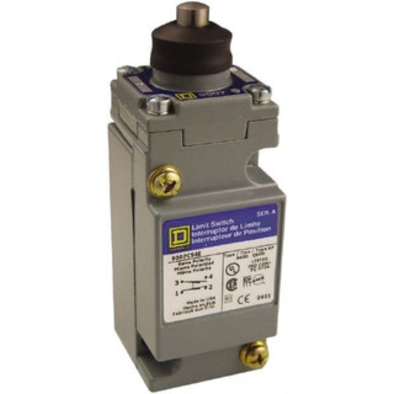 Square D SPDT, NC/NO, Multiple VDC Levels, Screw Terminal, Plunger Actuator, General Purpose Limit Switch 1, 2, 4, 6, 12, 13, 6P NEMA Rating, IP66 IPR Rating 9007C54E - 59760256