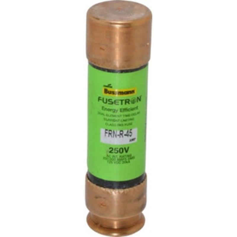 Bussmann 125 VDC, 250 VAC, 45 Amp, Time Delay General Purpose Fuse Fuse Holder Mount, 76.2mm OAL, 20 at DC, 200 (RMS) kA Rating, 13/16 Diam FRN-R-45 - 75908269