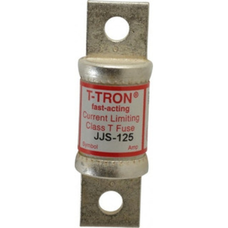Bussmann 600 VAC, 125 Amp, Fast-Acting General Purpose Fuse Bolt-on Mount, 3-1/4 OAL, 200 at AC (RMS) kA Rating, 7/8 Diam JJS-125 - 71921936