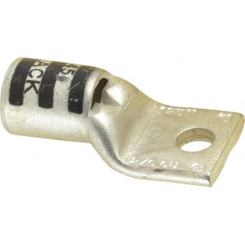 Thomas & Betts 2/0 AWG Noninsulated Compression Connection Square Ring Terminal 1/4 Stud, 1.65 OAL x 0.83 Wide, Tin Plated Copper Contact 54157 - 54056742