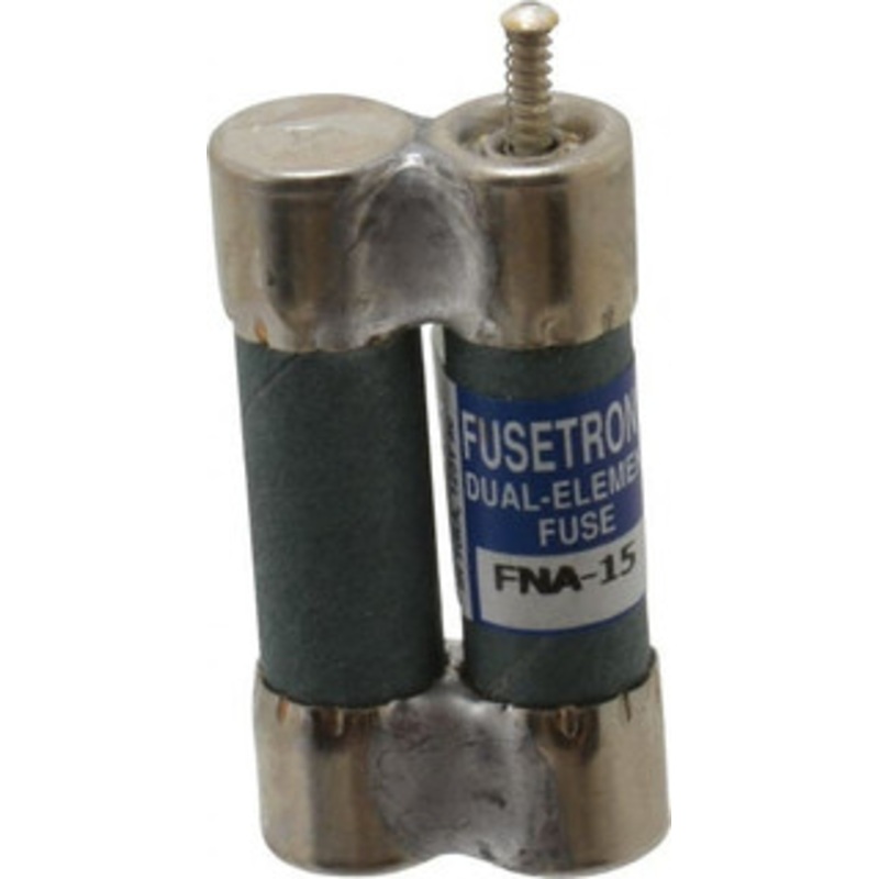 Bussmann 125 VAC, 15 Amp, Time Delay Pin Indicator Fuse Fuse Holder Mount, 1-1/2 OAL, 10 at AC kA Rating, 13/32 Diam FNA-15 - 81739575