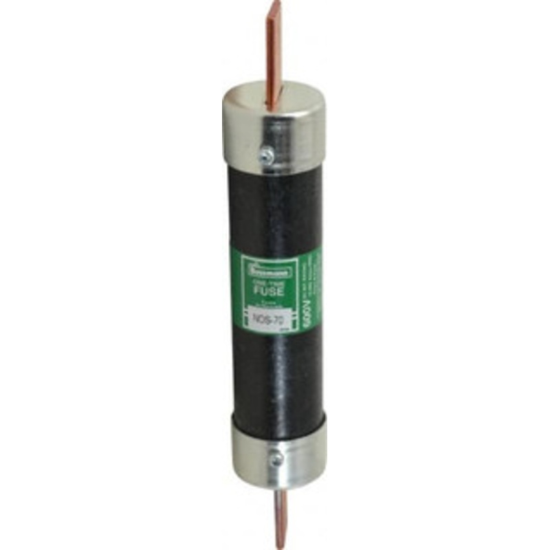 Bussmann 600 VAC, 70 Amp, Fast-Acting General Purpose Fuse Bolt-on Mount, 7-7/8 OAL, 10 (RMS Symmetrical) kA Rating, 1-5/16 Diam NOS-70 - 74740903