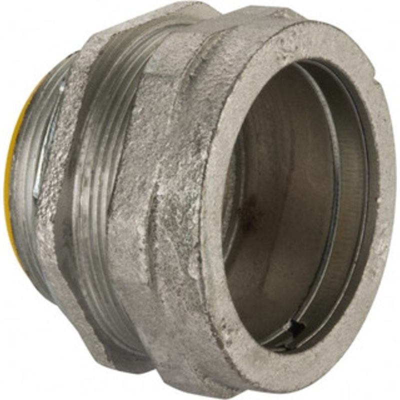 Crouse-Hinds 2 Trade Rigid/Intermediate (IMC) Conduit Connector Malleable Iron, Insulated, Straight Connector, Compression Connection CPR16 - 04504791