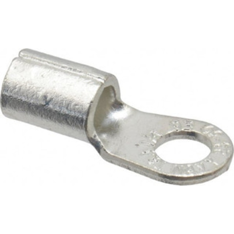 Thomas & Betts 6 AWG Noninsulated Crimp Connection Circular Ring Terminal 1/4 Stud, 1.13 OAL x 0.48 Wide, Tin Plated Copper Contact E6-14 - 54064365