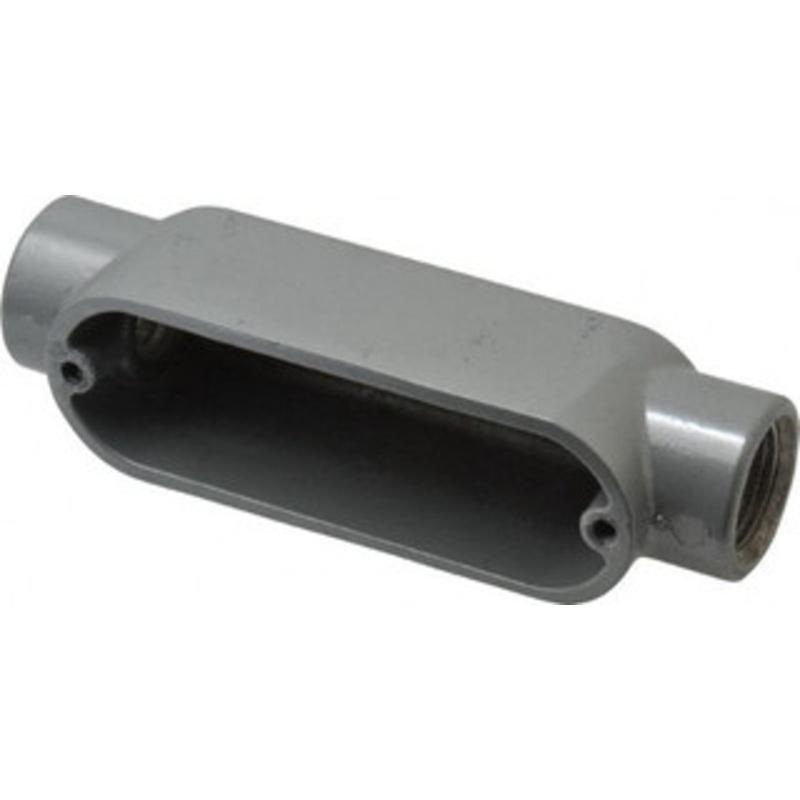 Thomas & Betts C Body, 1/2 Trade, IMC, Rigid Aluminum Conduit Body Oval, 4-3/8 OAL, 4.3 cc Capacity, Gray AC-1-RD - 62409255