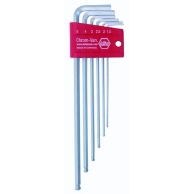 Wiha Ball End Hex L Key Chrome Metric 6 Piece Set - 66995